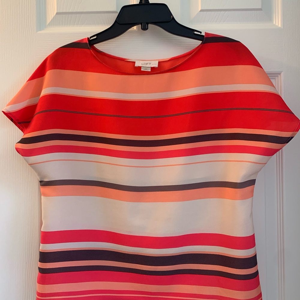 LOFT brown/orange striped top size MP